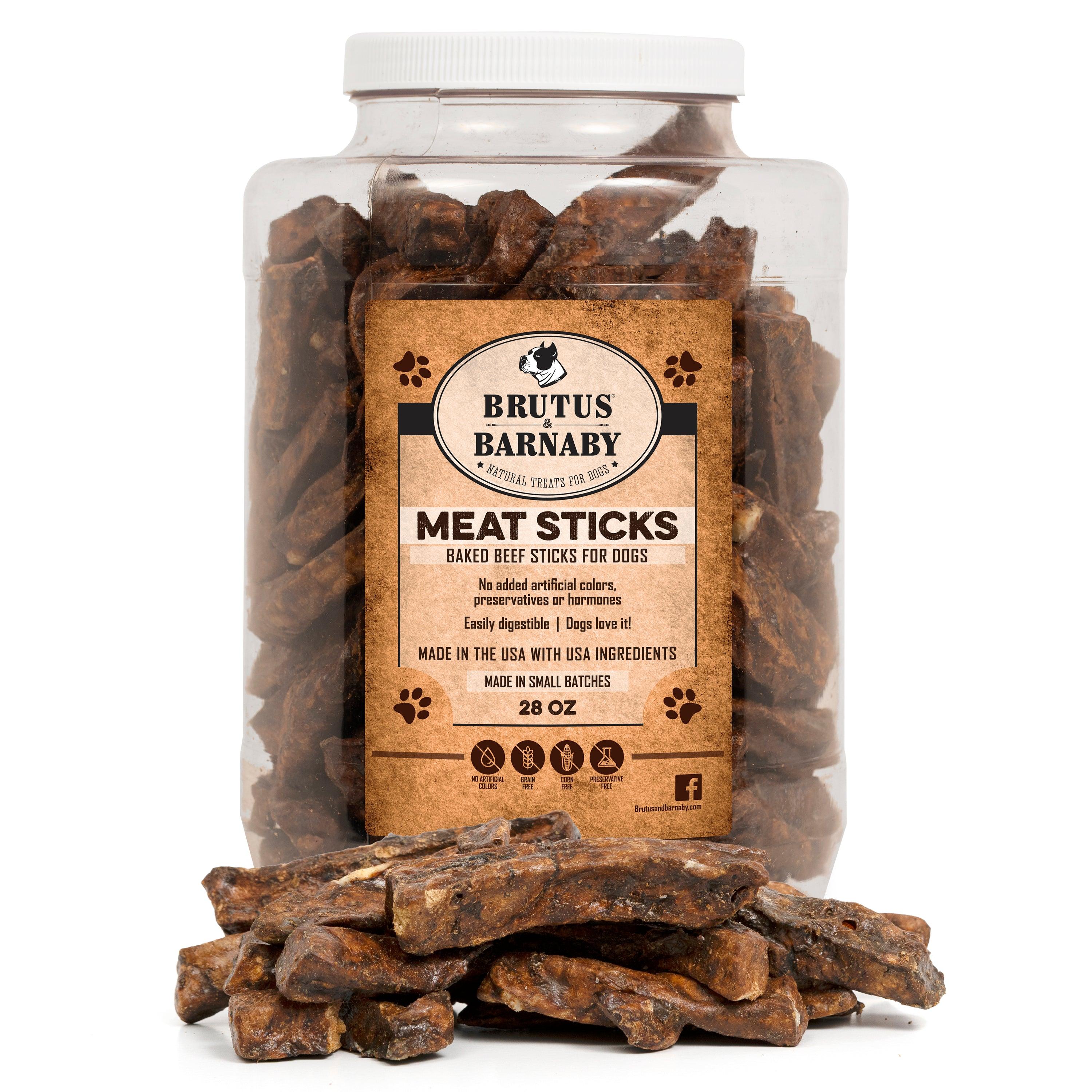 Beef Meat Sticks for Dogs - Thick & Hearty Beef Liver & Lung Sticks Made in USA - Brutus & Barnaby