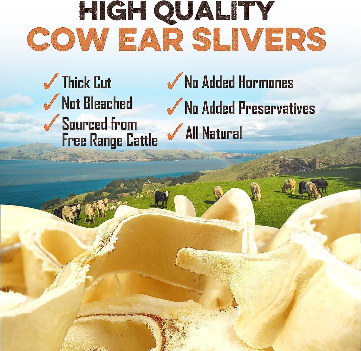Cow Ear Slivers for Dogs, All Natural Cow Ear Dog Treats - Brutus & Barnaby
