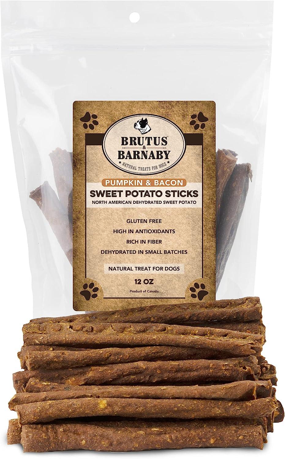 Sweet Potato Sticks - Pumpkin And Bacon Sweet Potato Dog Treats - Brutus & Barnaby