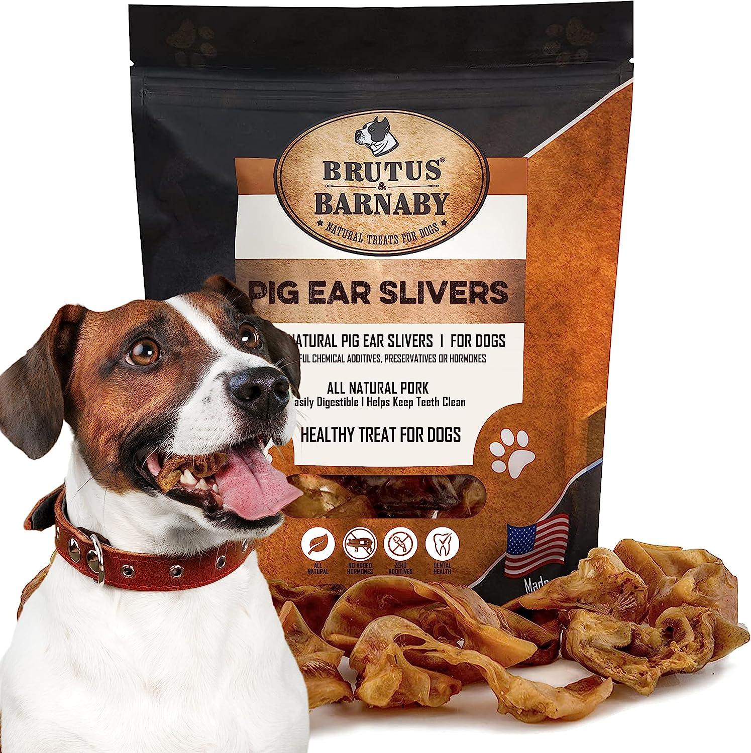 Pig Ear Slivers - All Natural Pig Ear Dog Treats - Brutus & Barnaby