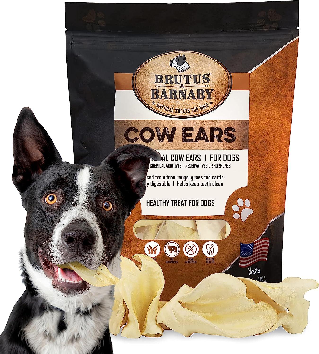 Cow Ears for Dogs, All Natural Whole Ears Harvested from Free Range, No Hormones Added - Brutus & Barnaby