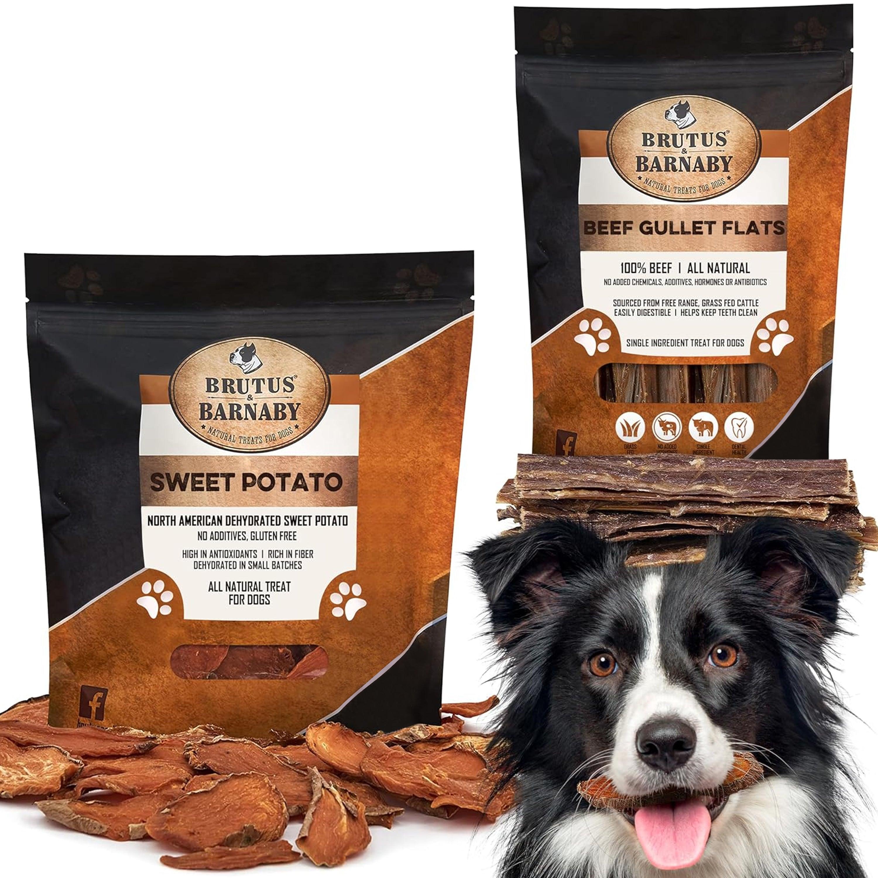 Sweet Potato Treats 14oz + Beef Jerky for Dogs (15-Count) - Brutus & Barnaby