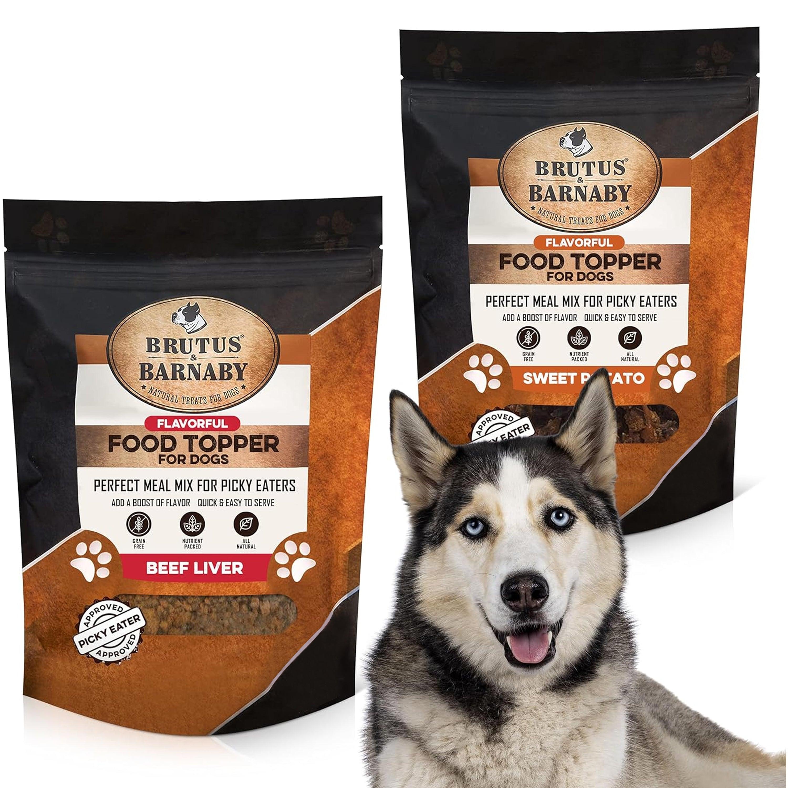 Kibble Toppers - Sweet Potato and Beef Liver, Delicious Meal Toppers for Dogs, Nutrient Packed Dog Food Topper - Brutus & Barnaby
