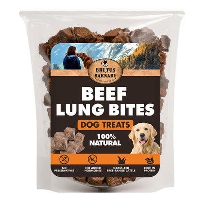 Beef Lung Bites for Dogs – Single Ingredient, High Protein, USA Made, Crunchy Low-Calorie Training Treats