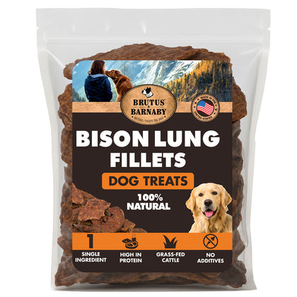 Bison Lung Dog Treats – Single Ingredient, High Protein, Grain-Free, USA Made – Light Crunchy Training Treat