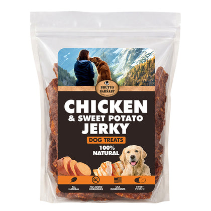 Chicken & Sweet Potato Jerky Dog Treats – High Protein, Easy to Chew, Grain-Free, Great for Sensitive Stomachs