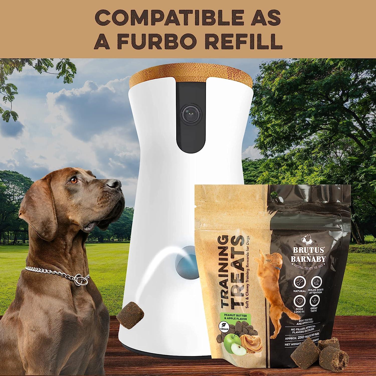 Brutus & Barnaby training treats compatible with Furbo dispenser, natural dog rewards in peanut butter & apple flavor