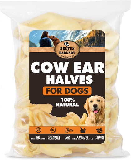 Cow Ear Halves for Dogs – Thick Cut Dog Chews, Easy to Digest & Long Lasting
