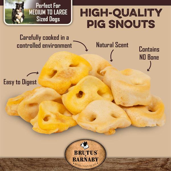 High-quality pig snouts dog treats, bone-free, easy to digest, natural scent, perfect for medium to large dogs