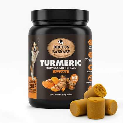 Turmeric Chews for Dogs – Organic Turmeric & Curcumin, Hip & Joint Support, Anti-Inflammatory Soft Chews