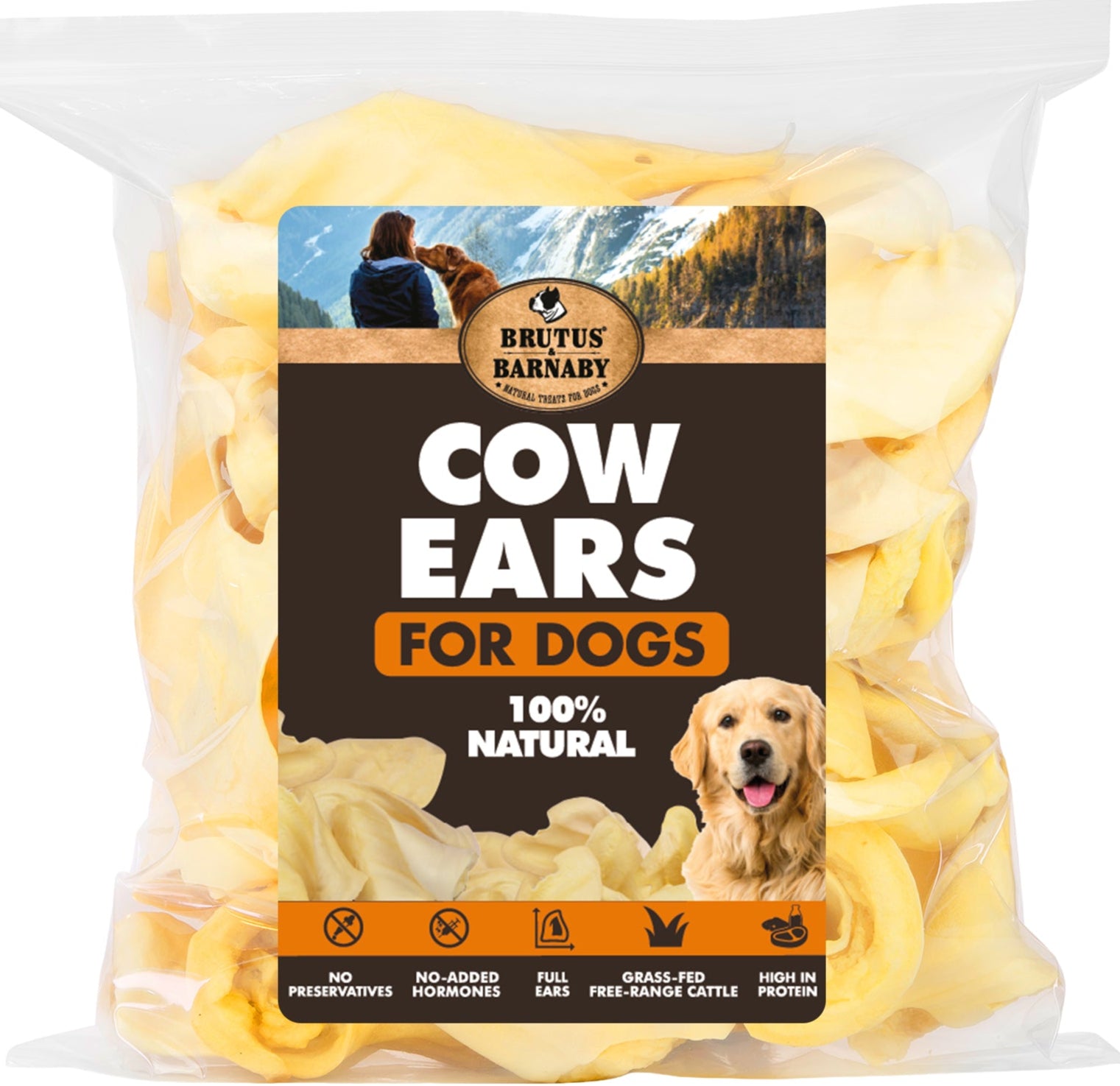 Cow Ears for Dogs, All Natural Whole Ears from Free Range Angus Cattle, No Hormones Added