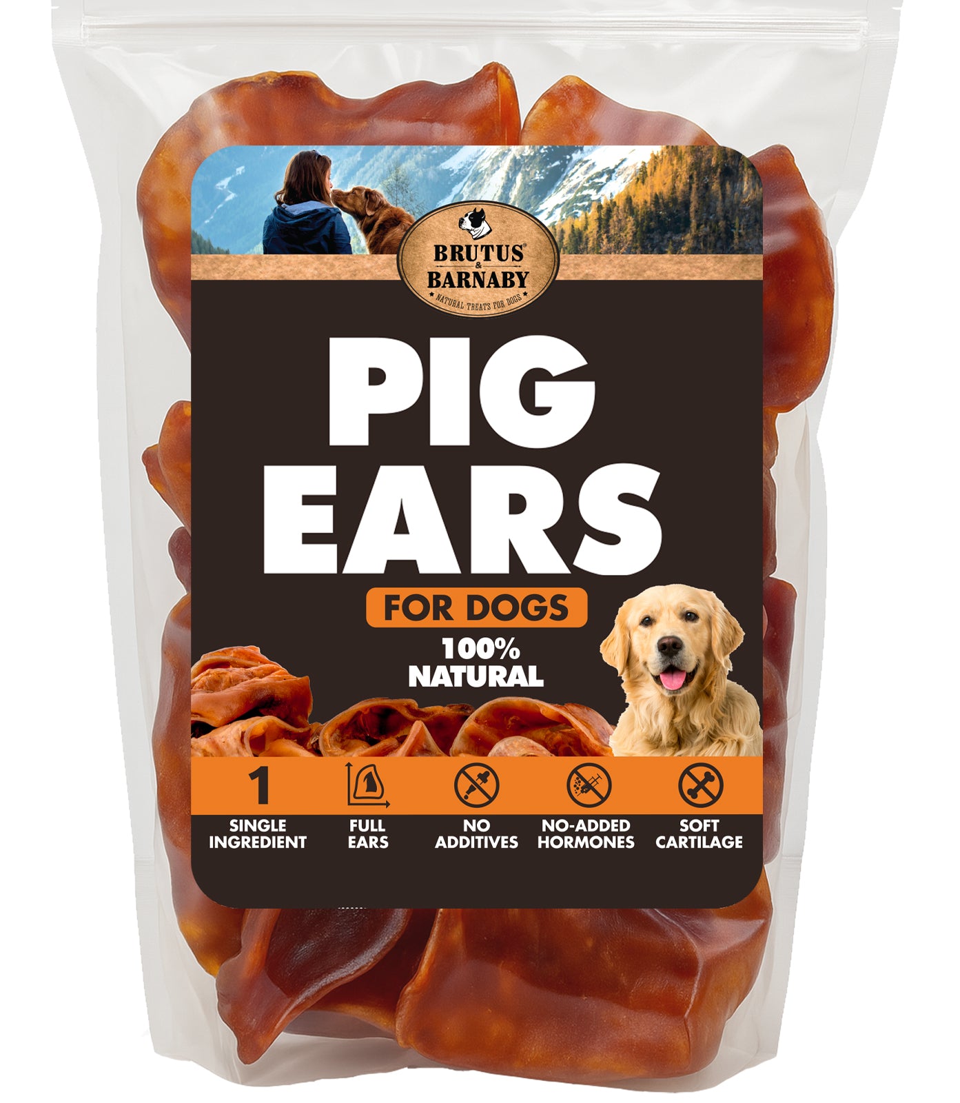 Pig Ears for Dogs - Large, Whole and All-Natural Single Ingredient Dog Chews