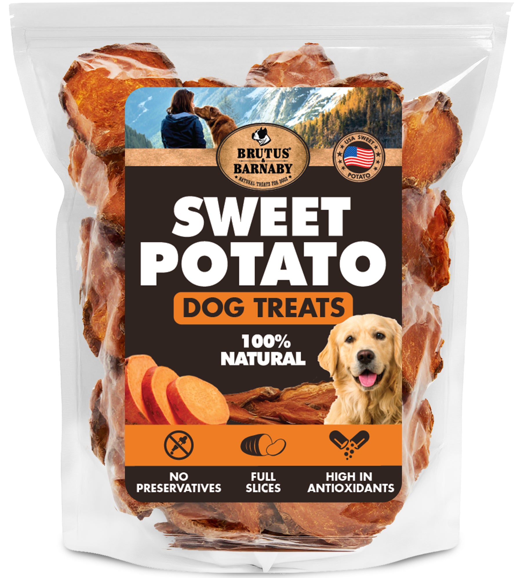 Sweet Potato Slices - Single Ingredient USA Grown, Zero Preservatives or Chemicals Added