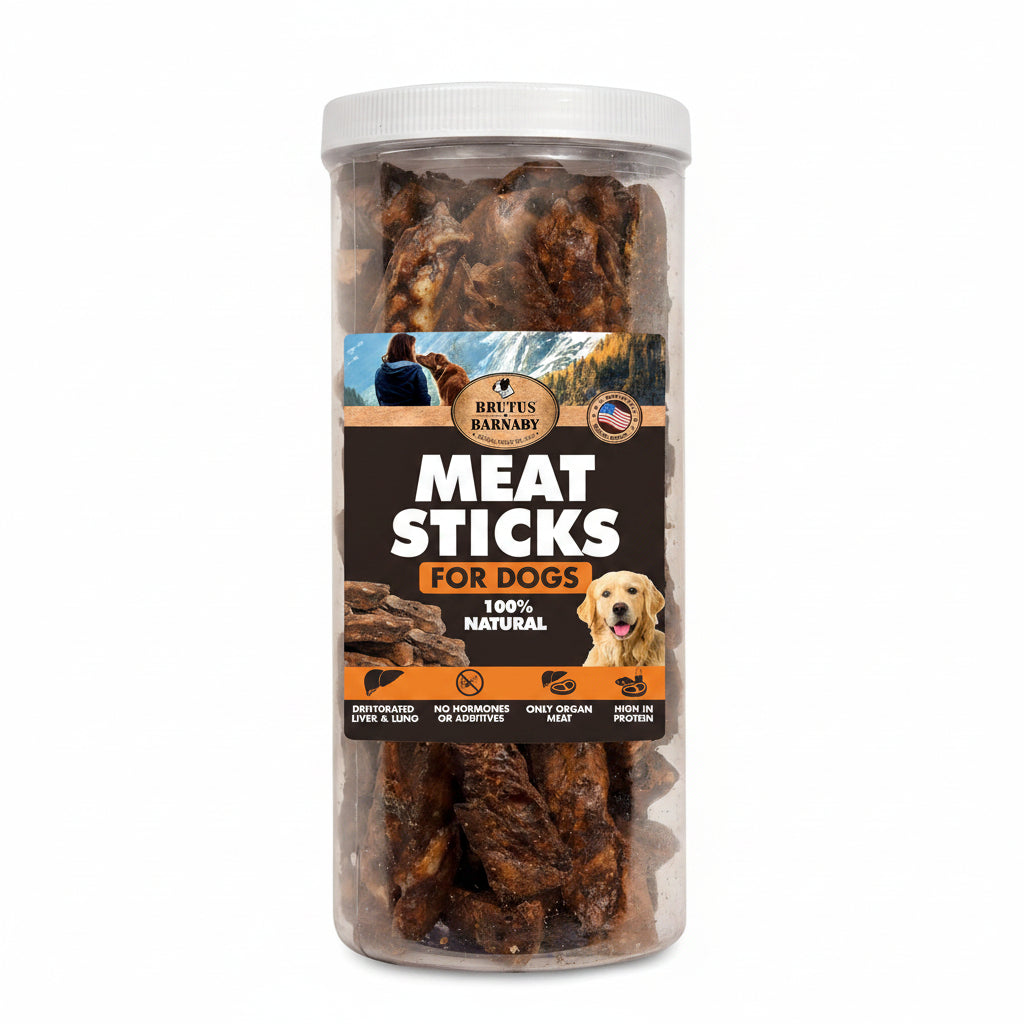 Brutus and Barnaby Beef Meat Sticks high protein dog treats