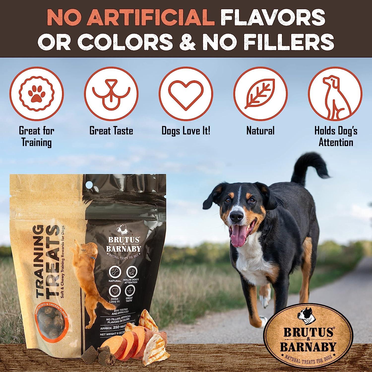 Natural dog training treats with no artificial flavors, colors, or fillers — great for training, tasty, and holds dog's attention.
