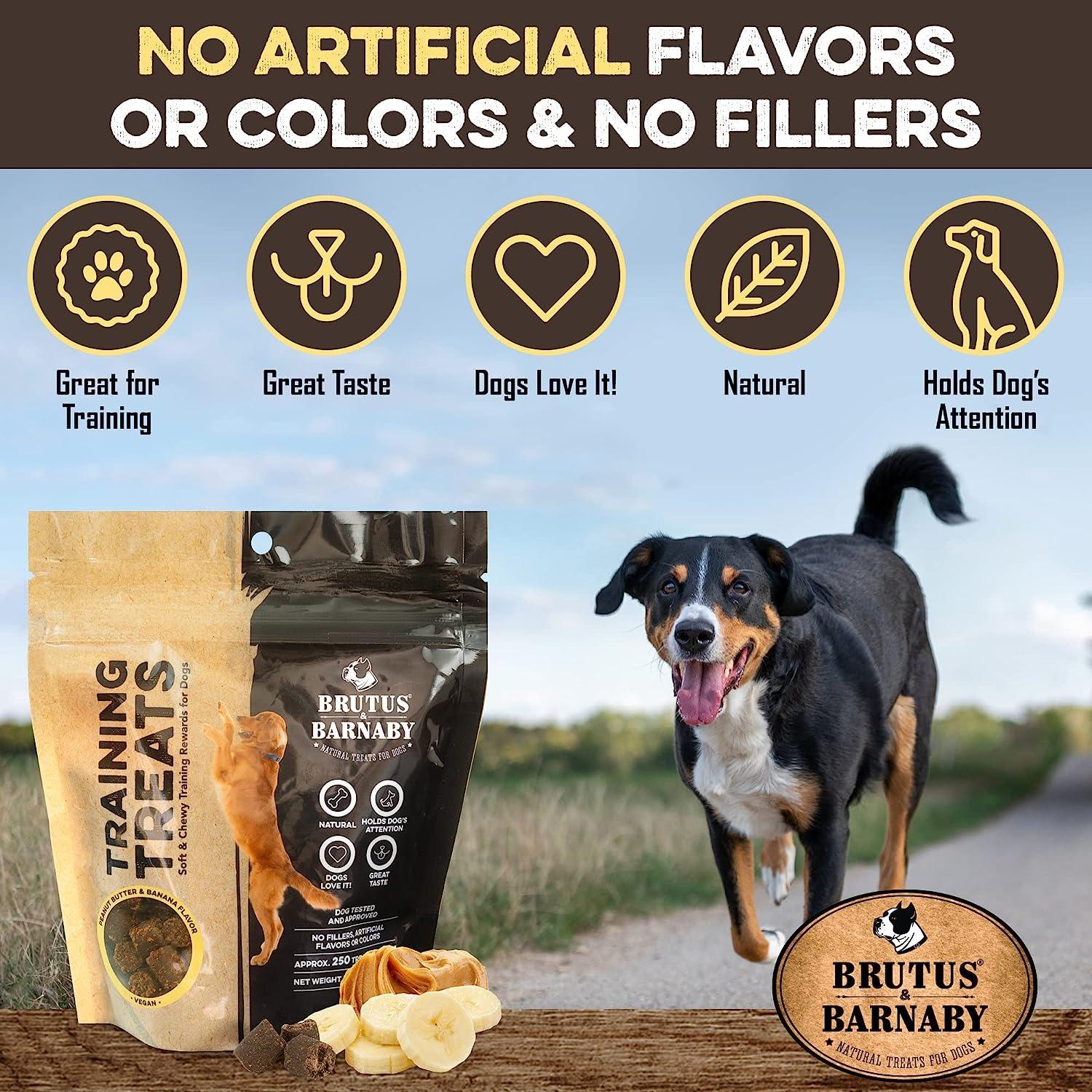 Natural dog training treats with peanut butter & banana flavour, no artificial flavour or fillers, great for training and dogs love them