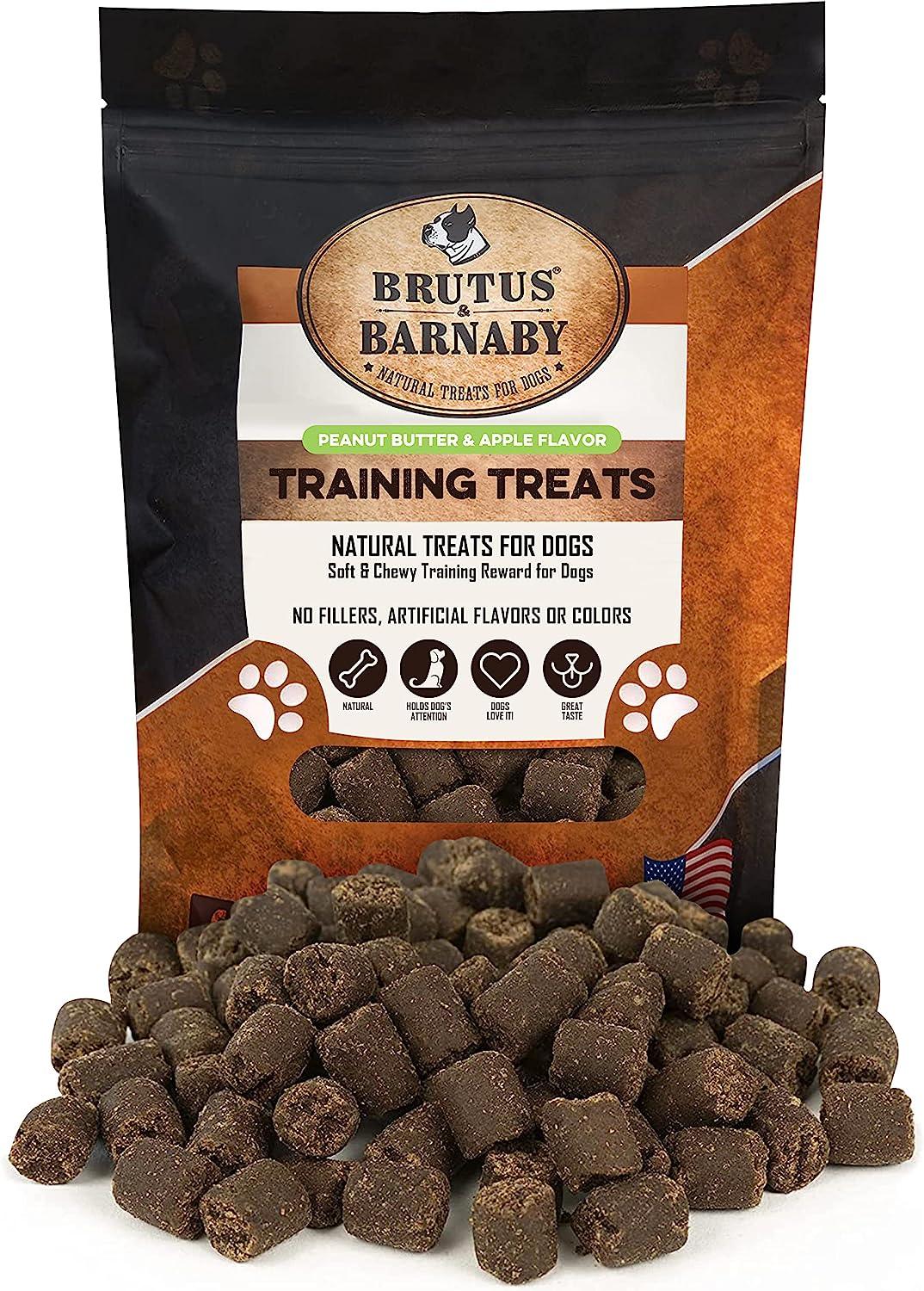 Natural peanut butter & apple training treats for dogs, soft chewy rewards made in USA