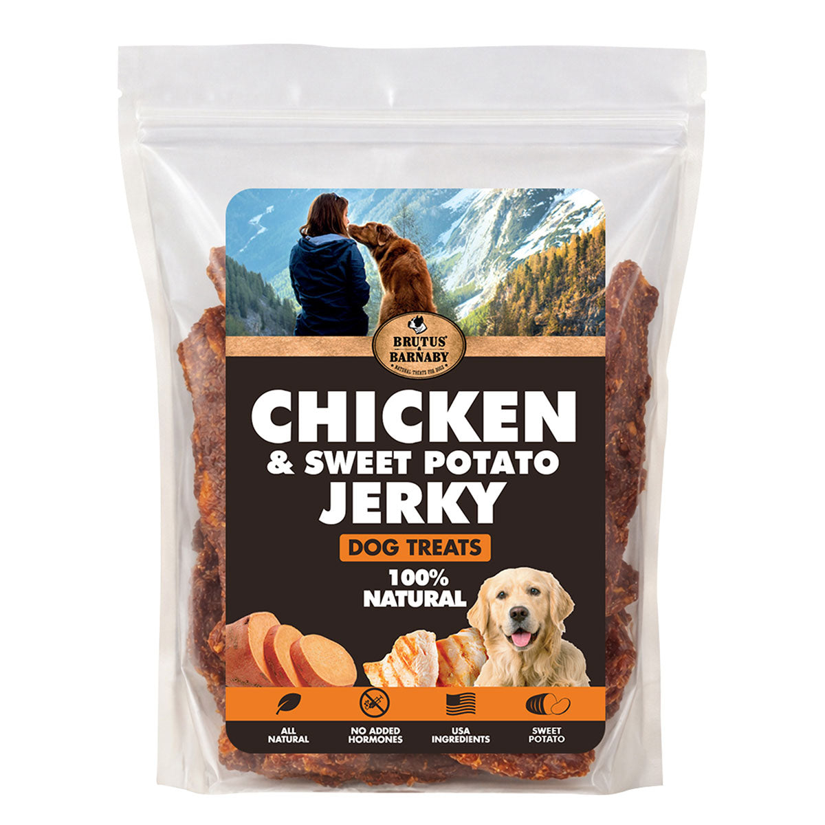 Chicken & sweet potato jerky dog treats, 100% natural, USA ingredients, all-natural dog snack