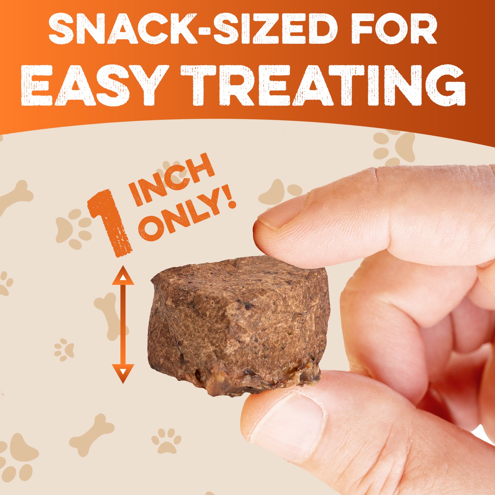 Snack-sized 1-inch all-natural dog treat for easy training and rewarding