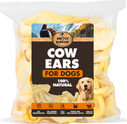 100% natural cow ears for dogs, high protein, no preservatives, grass-fed cattle treats