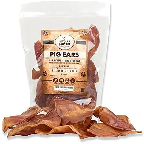 Whole Pig Ear Dog Treat(12 Pack) + Sweet Potato Kibble Topper (8oz)