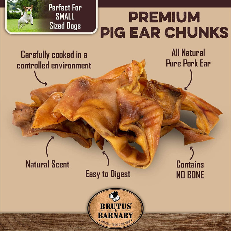 Brutus & Barnaby Premium Pig Ear Chunks - Healthy Treats To Give Dogs