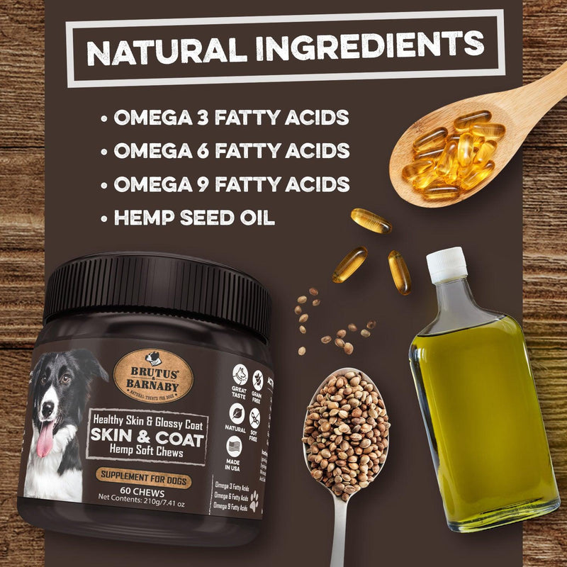 Natural Ingredient Omega 3 Chews For Dogs. Omega 3, 6 and 9 and hemp seed oil.