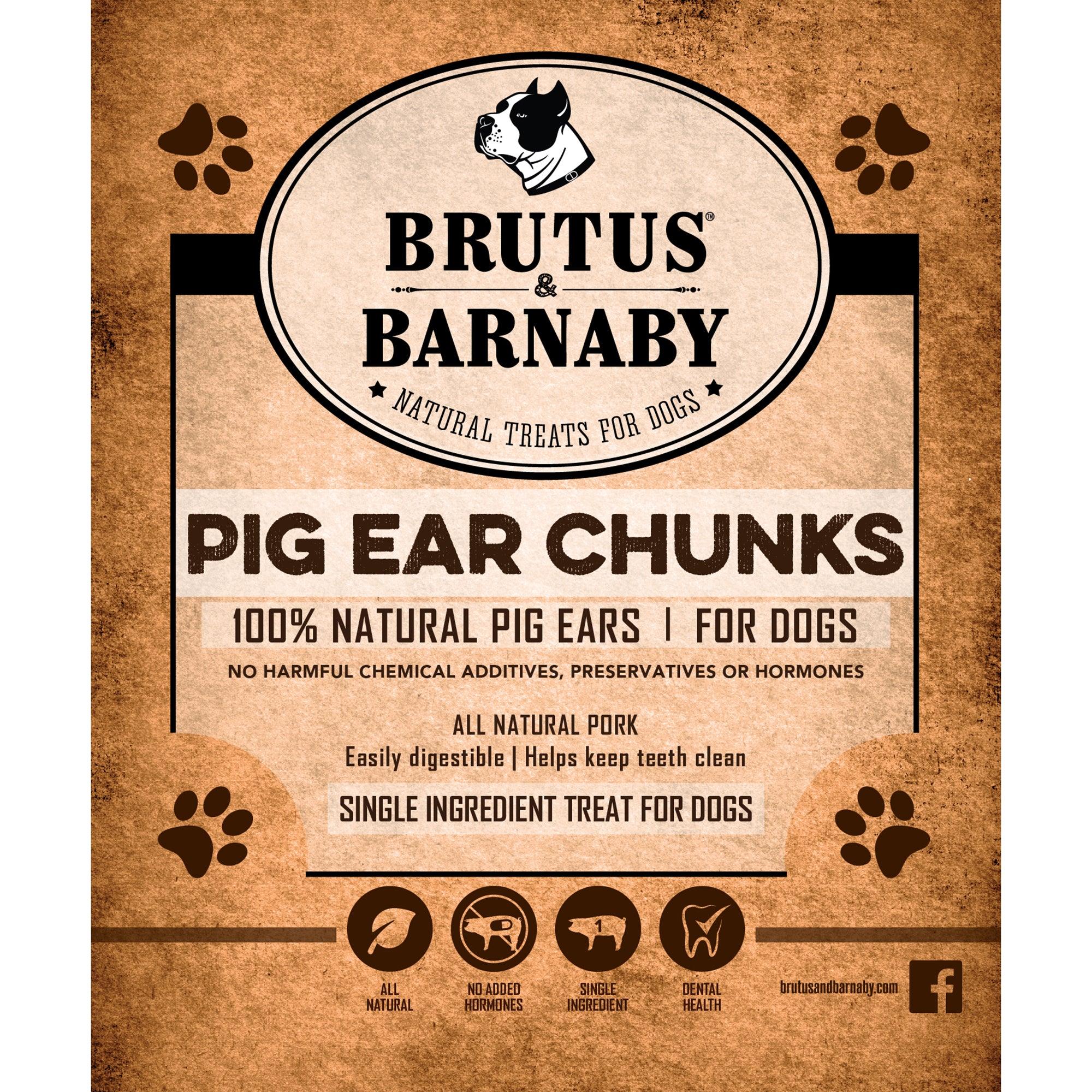 Brutus & Barnaby Chunky Pig Ear Slivers - Healthy Treats To Give Dogs