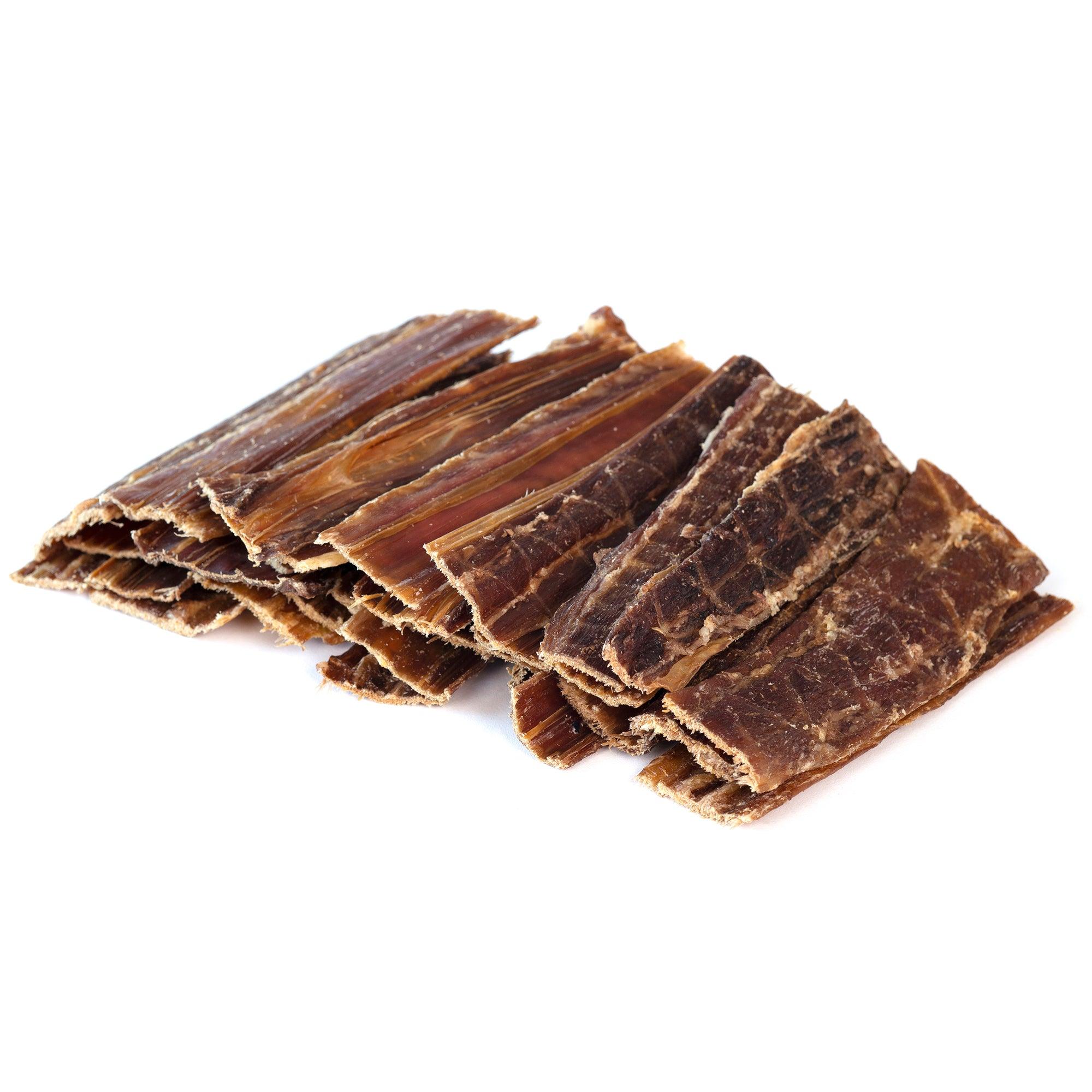 All-natural beef jerky dog treats, USA-made, safe and digestible chews for dogs